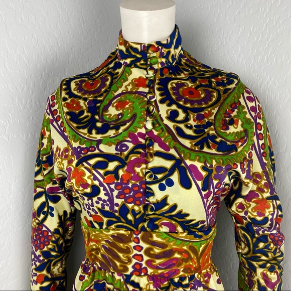 Vintage Don Luis De España 70’s Paisley Maxi Dress - Picture 4 of 7